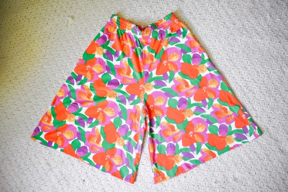 60s 70s funky floral shorts extra high waist | vi… - image 2