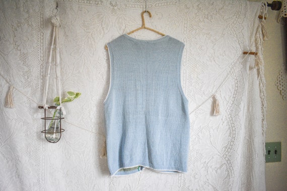 L- vintage Capacity 'Clothes Line' knit vest over… - image 10