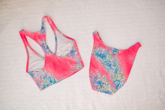 80s SUNSET BEACH PALMS vintage retro swimwear bik… - image 5