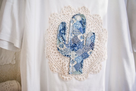 reworked vintage oversized cactus patchwork tee |… - image 5