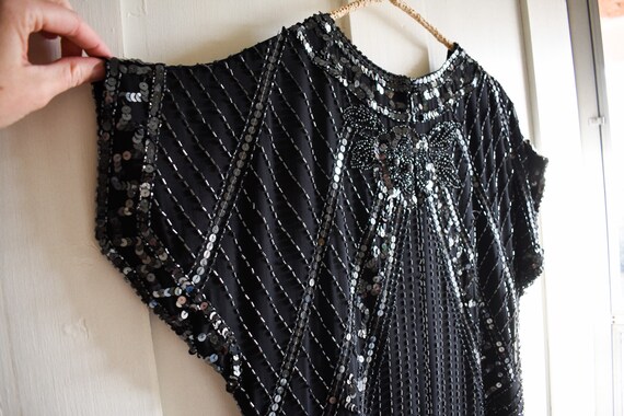 vintage Lord + Taylor bedazzled little black dres… - image 5
