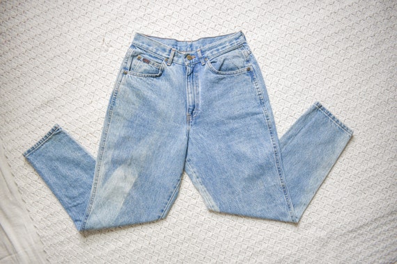 90s vintage Chic light medium wash high waist jea… - image 3