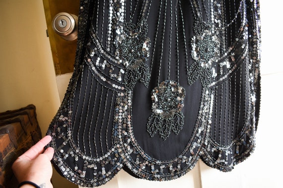 vintage Lord + Taylor bedazzled little black dres… - image 3