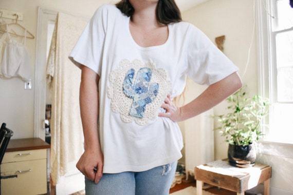 reworked vintage oversized cactus patchwork tee |… - image 8