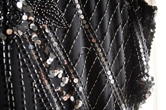 vintage Lord + Taylor bedazzled little black dres… - image 8