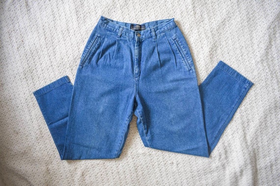 80s high waist denim slacks medium wash | 80s 90s… - image 3