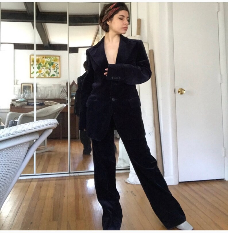 velvet womens pant suit