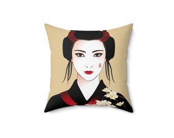 Geisha Spun Polyester Square Pillow