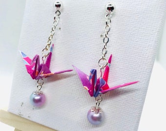 The perfect gift for your girlfriend for any occasion. Origami Crane -Japan Earrings created by Japanese hands
