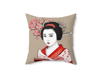 Geisha Spun Polyester Square Pillow