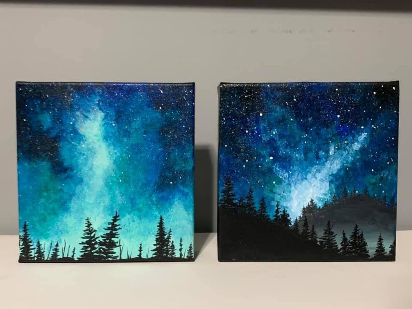 6x6 Canvas Hand Painted Etsy