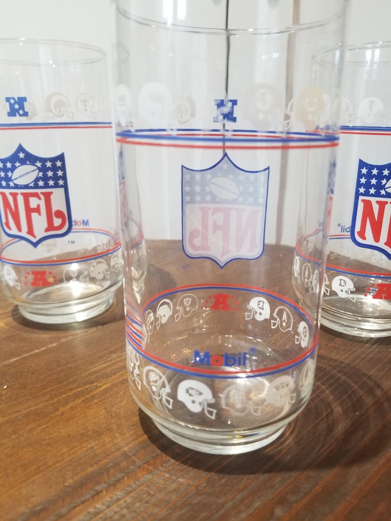 Vintage NFL Mobil afc/nfc team glasses Etsy