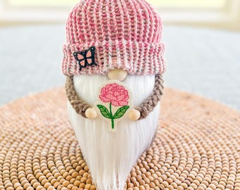 Peony Gnome, Flower Gnome, Spring Gnome, Flower Tiered Tray Decor, Gnome Decor, Summer Gnome, Flower Decor, Summer Decor, Peonies