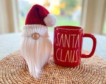 Santa Gnome, Christmas Gnome, Santa Decor, Winter Gnome, Gnome Decor, Knit Gnome, Christmas Decor, Holiday Decor, Holiday Gnome, Tiered Tray