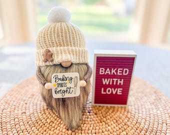 Baking Spirits Bright Gnome, Christmas Gnome, Winter Gnome, Gnome Decor, Holiday Gnome, Holiday Decor, Christmas Decor, Christmas Baking
