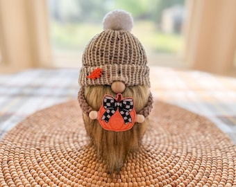 Pumpkin Gnome, Bow Gnome, Fall Gnome, Gnome Decor, Tiered Tray Decor, Gnome Gift, Knit Gnome, Decor, Fall Decor, Pumpkin Decor