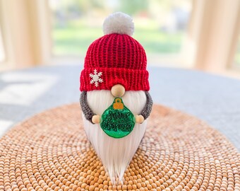 Ornament Gnome, Christmas Gnome, Winter Gnome, Gnome Decor, Holiday Gnome, Holiday Decor, Christmas Decor, Merry Christmas Decor, Red Hat
