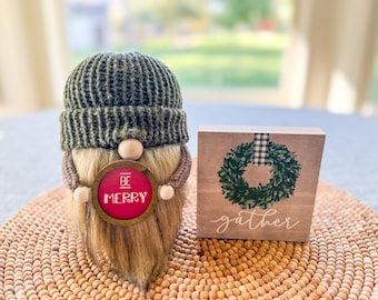 Be Merry Gnome, Christmas Gnome, Winter Gnome, Gnome Decor, Holiday Gnome, Holiday Decor, Christmas Decor, Be Merry Decor