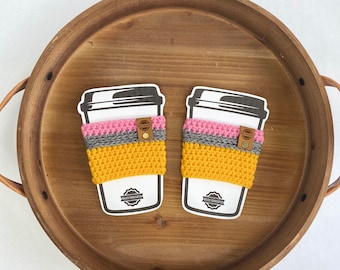 Pencil Cup Cozy, Reusable Coffee Cozy, Tea Drink Sleeve, Cup Accessories, Hot or Cold Drinkware, Teacher Gift, Back to School Present, Fall