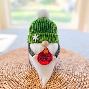 Ornament Gnome, Christmas Gnome, Winter Gnome, Gnome Decor, Holiday Gnome, Holiday Decor, Christmas Decor, Merry Christmas Decor, Green Hat