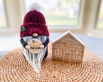 Christmas Movie Gnome, Holiday Gnome, Winter Gnome, Gnome Decor, Tiered Tray Decor, Knit Gnome, Christmas Gnome, Holiday Decor, Movie Season