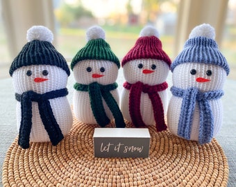 Snowman Decor, Winter Snowman Decoration, Knit Snowman, Holiday Decor, Christmas Snowman Decor, Snowman Decorations, Snowman Holiday Decor,
