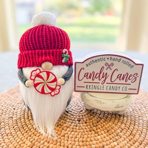 Peppermint Gnome, Christmas Gnome, Winter Gnome, Gnome Decor, Holiday Gnome, Holiday Decor, Christmas Decor, Peppermint Decor