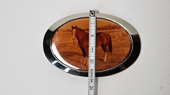Vintage Horse Picture Belt Buckle - image 2