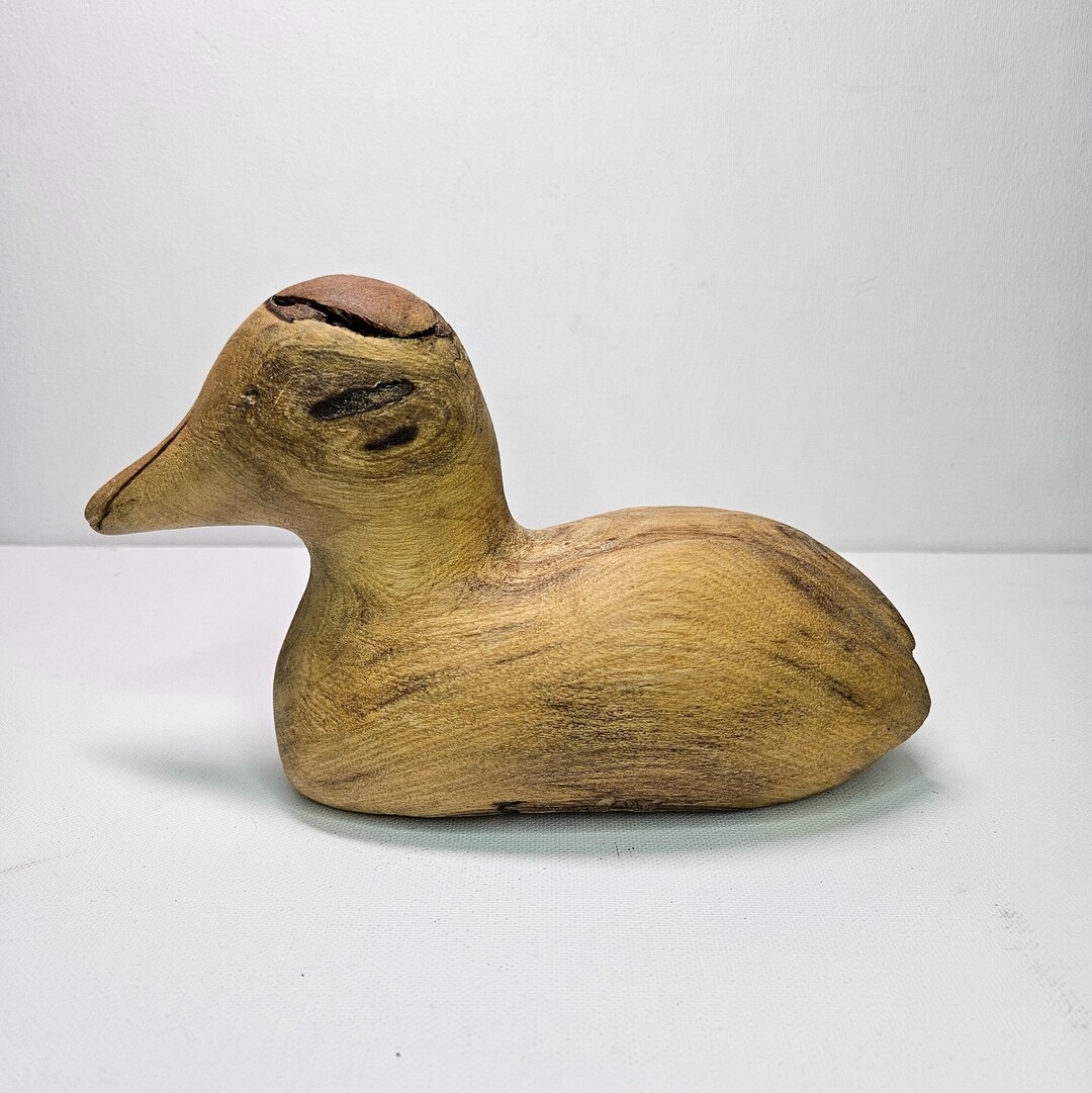 Vintage Hand Carved Wood Rustic Duck Signed 7.5 Long 5.25 Tall - Etsy