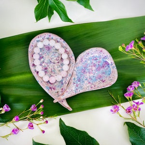 Light Purple and Blue Two Piece Heart Shaped Dish Set - Terra Cotta Clay Dishes