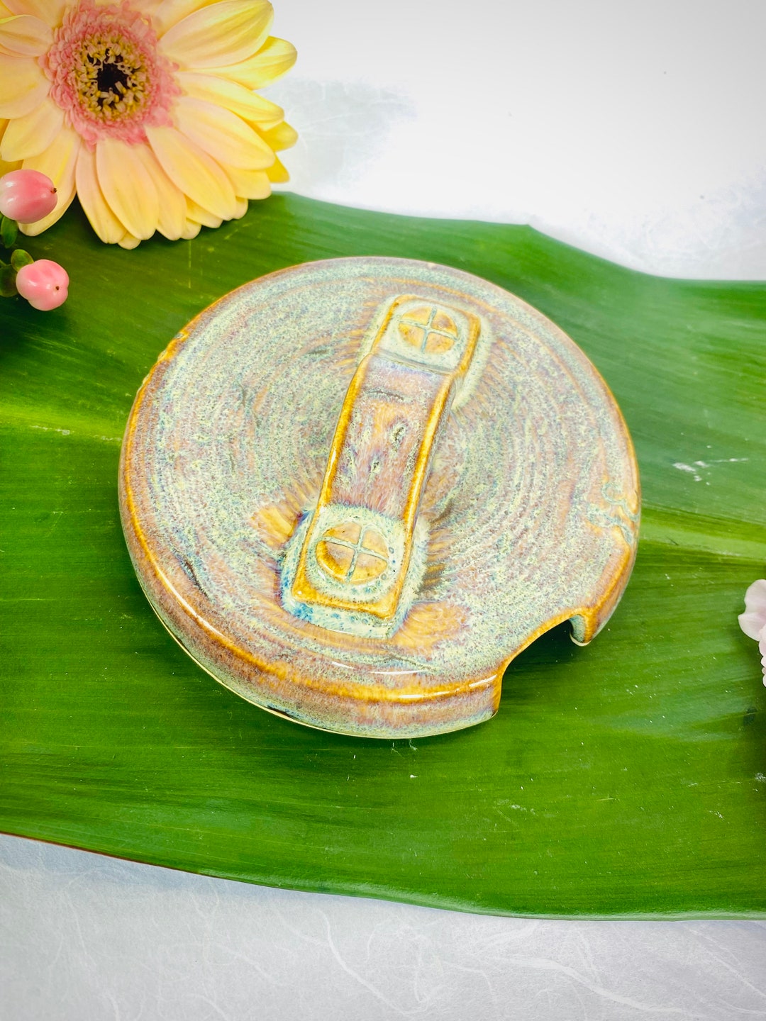 Handmade Pottery Mug Cover With Handle Ceramic Tea Cup Lid Etsy