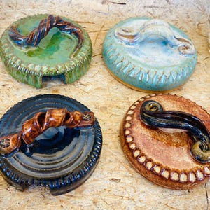 Coffee Mug Cover - Handmade Ceramic Tea Cup Lid - Cup Cap with Handle