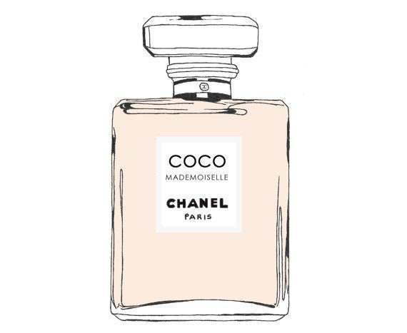 Pink Coco Chanel Perfume Print Wallart Etsy