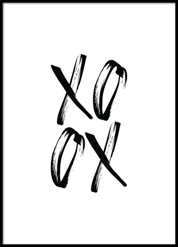 Xoxo Schwarz Weiss Guter Drucken Monochrome Wallpart Etsy