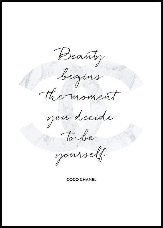 Coco Chanel Zitat Logo Print Kann Auf Jede Grosse Etsy