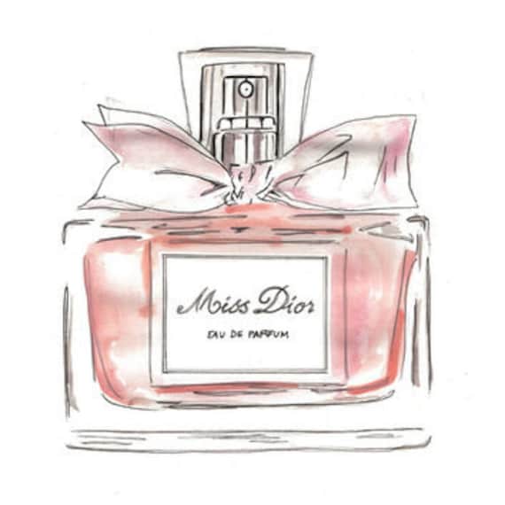 Pink miss dior perfume bottle print 