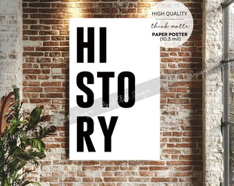 Black History Typography Poster, Afrocentric Black Culture Decor Minimalist Print, Educational Wall Art (HQ Thick Paper Poster)