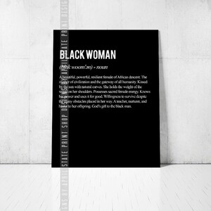 Black Woman Definition Poster, Black Girl, Black Woman Decor, Phenomenal Woman, Empowerment, Self-Love, African Female, Above Bed Art, image 3