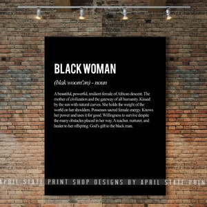 black woman definition print