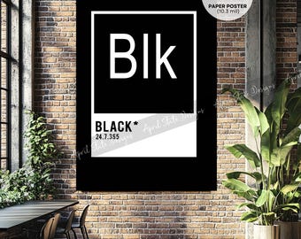 Black Element - Black Pride Matte Poster - African American Black Inspirational Minimalist Typography Periodic Table Home Decor Wall Art