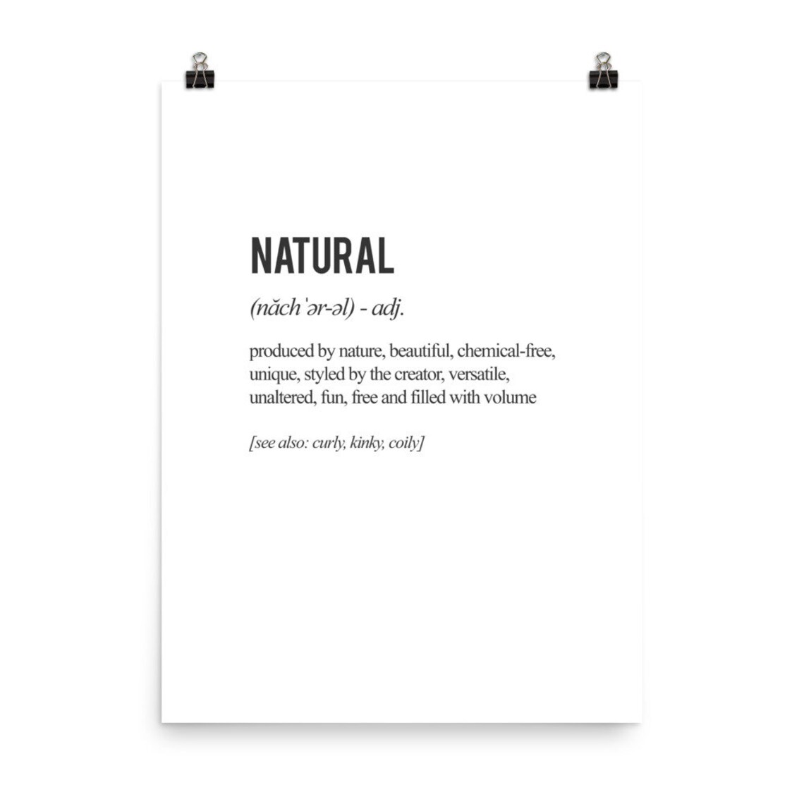 Natural Hair Definition Poster Afro Hair Kinky Team Etsy