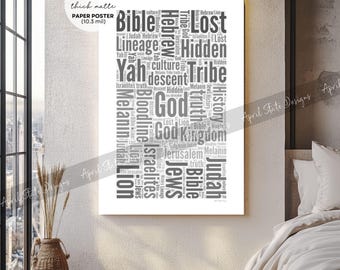 Lost Tribe of Israel Word Art Poster – Biblical Typography Wall Art (HQ Thick Paper Poster)