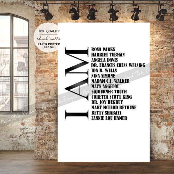 Female Black History Leaders Art Print, Civil Rights Poster Wall Art (HQ Thick Paper Poster)