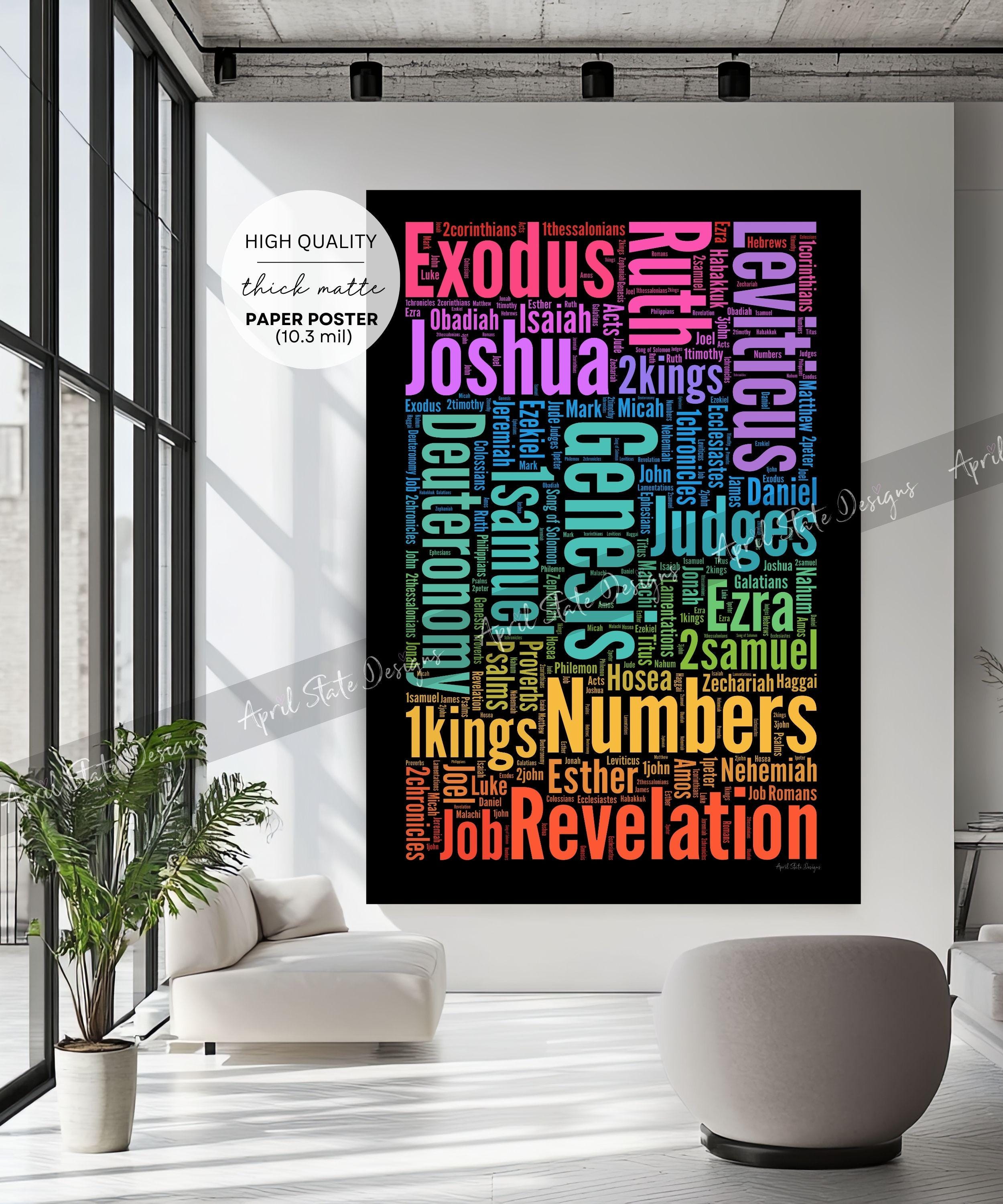 Books of the Bible Word Art Matte Poster - Colorful Christian ...