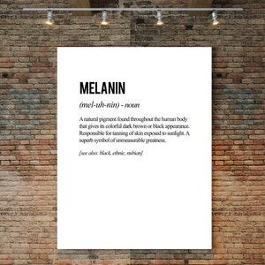 Melanin Definition Poster, Black Art, African American Art, Black History,Typography Poster, Afro Art, Black Culture, African Poster, Ethnic
