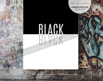 Black Reflection Typography Matte Poster - Modern Minimalist African American Wall Art - Afrocentric Black Culture Empowerment Home Decor