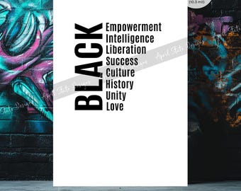 Black Empowerment Matte Poster -  Black Culture Minimalist Typography Wall Art - Inspirational Black Pride African American Home Decor