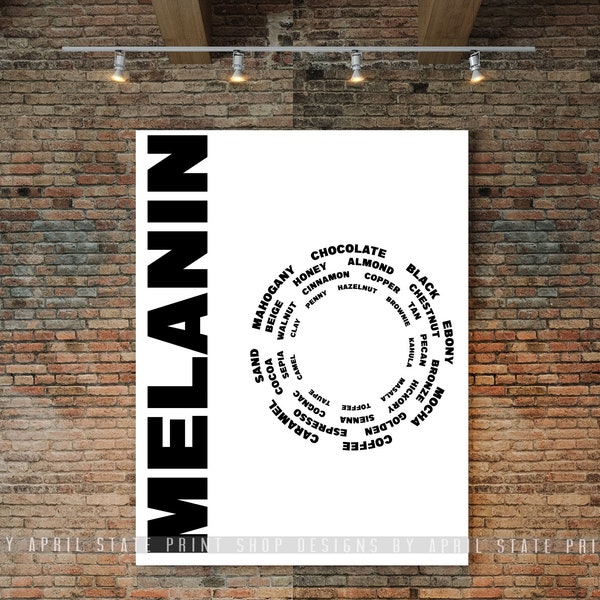 Melanin Shades Swirl Poster, Urban Black Ethnic Culture Empowerment Art, African American Art, Afrocentric, Black Gallery Wall Decor,