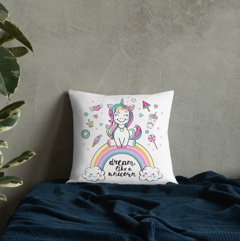 Unicorn Throw Pillow,rainbow Throw Pillow Etsy