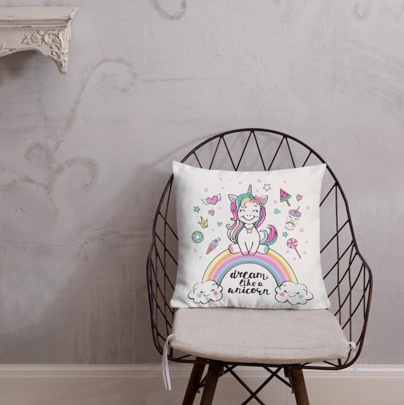 Unicorn Throw Pillow,rainbow Throw Pillow Etsy